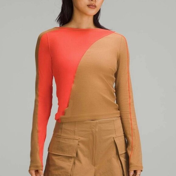 LULULEMON asymetrical ribbed cotton long sleeve shirt size 4 - Picture 4 of 6